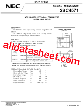 2SC4571-T1 Datasheet PDF - NEC