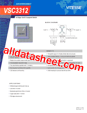 VSC3312YP Datasheet PDF - Vitesse Semiconductor Corporation