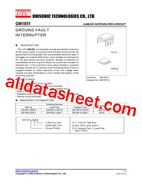 GM1851 Datasheet PDF - Unisonic Technologies