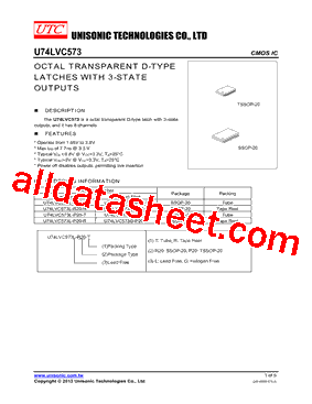 U74LVC573L-R20-R Datasheet PDF - Unisonic Technologies