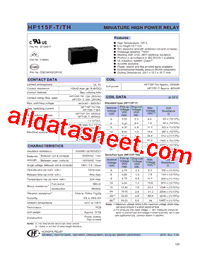 HF115F-T Datasheet PDF - Hongfa Technology
