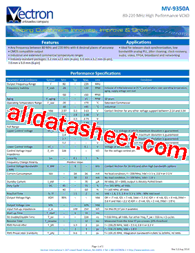 MV-9350A Datasheet PDF - Vectron International, Inc