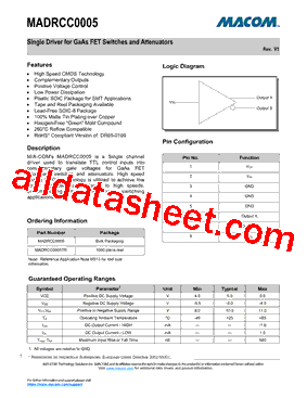 MADRCC0005 Datasheet PDF - M/A-COM Technology Solutions, Inc.