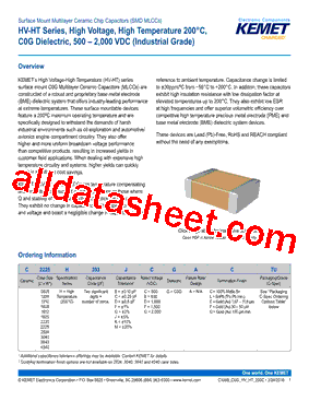 C2220H393DGGALTU Datasheet PDF - Kemet Corporation