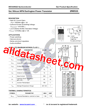 2N6533 Datasheet PDF - Inchange Semiconductor Company Limited