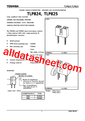 TLP824 Datasheet PDF - Toshiba Semiconductor
