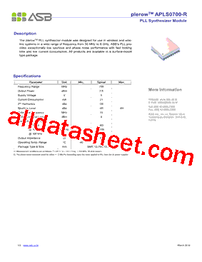 APLS0700-R Datasheet PDF - Advanced Semiconductor Business Inc.